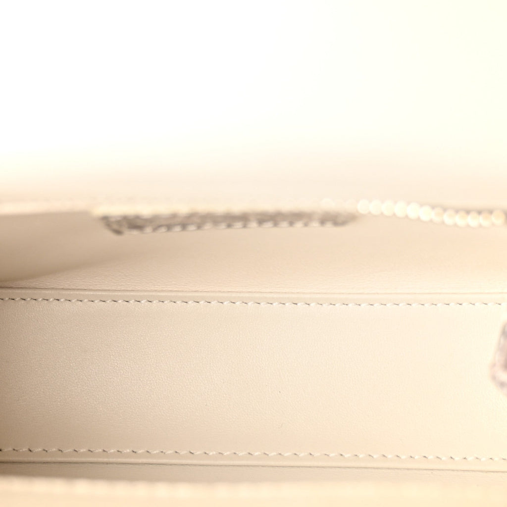 Niloticus Crocodile Himalaya Crystal Mini Lady Dior White