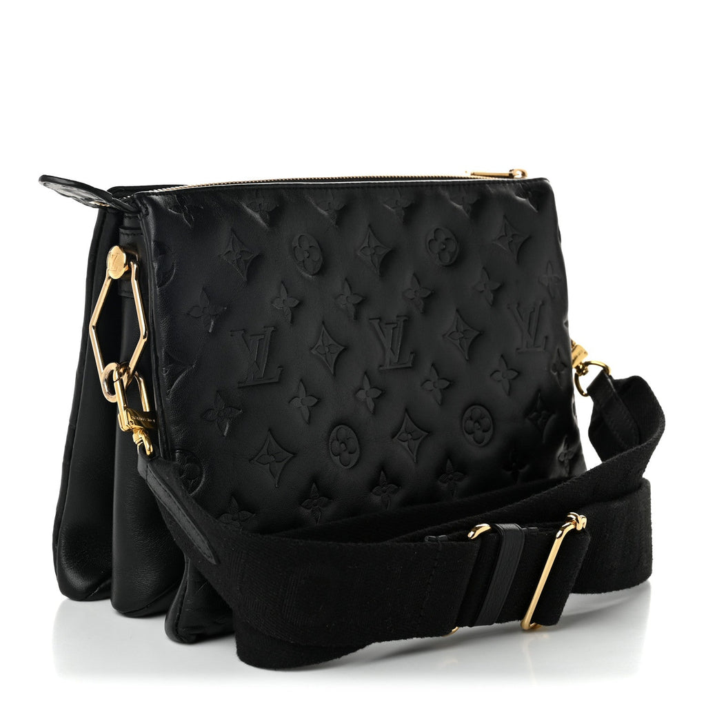 Lambskin Embossed Monogram Coussin PM Black