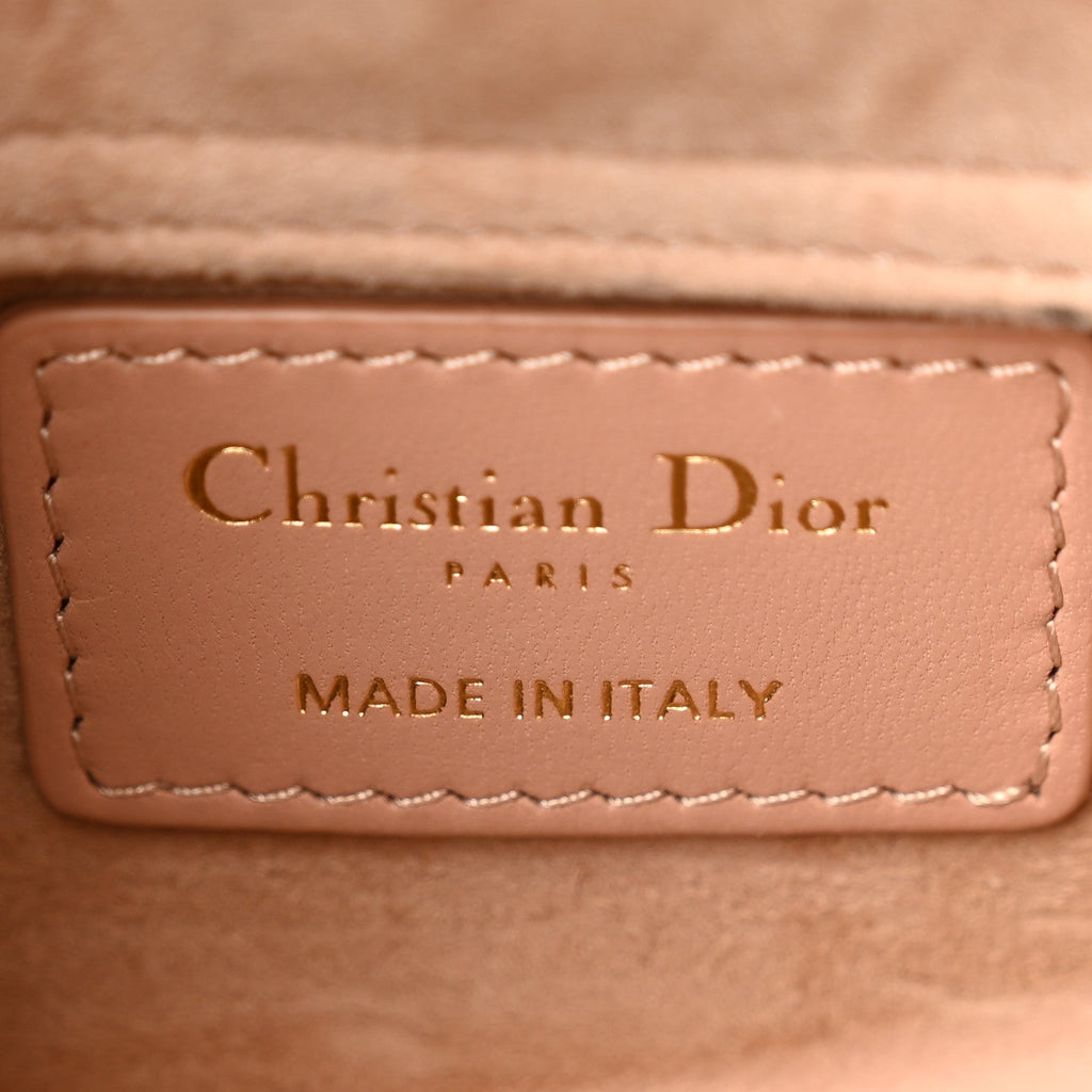 Lambskin Cannage Micro Lady D-Joy Rose Des Vents