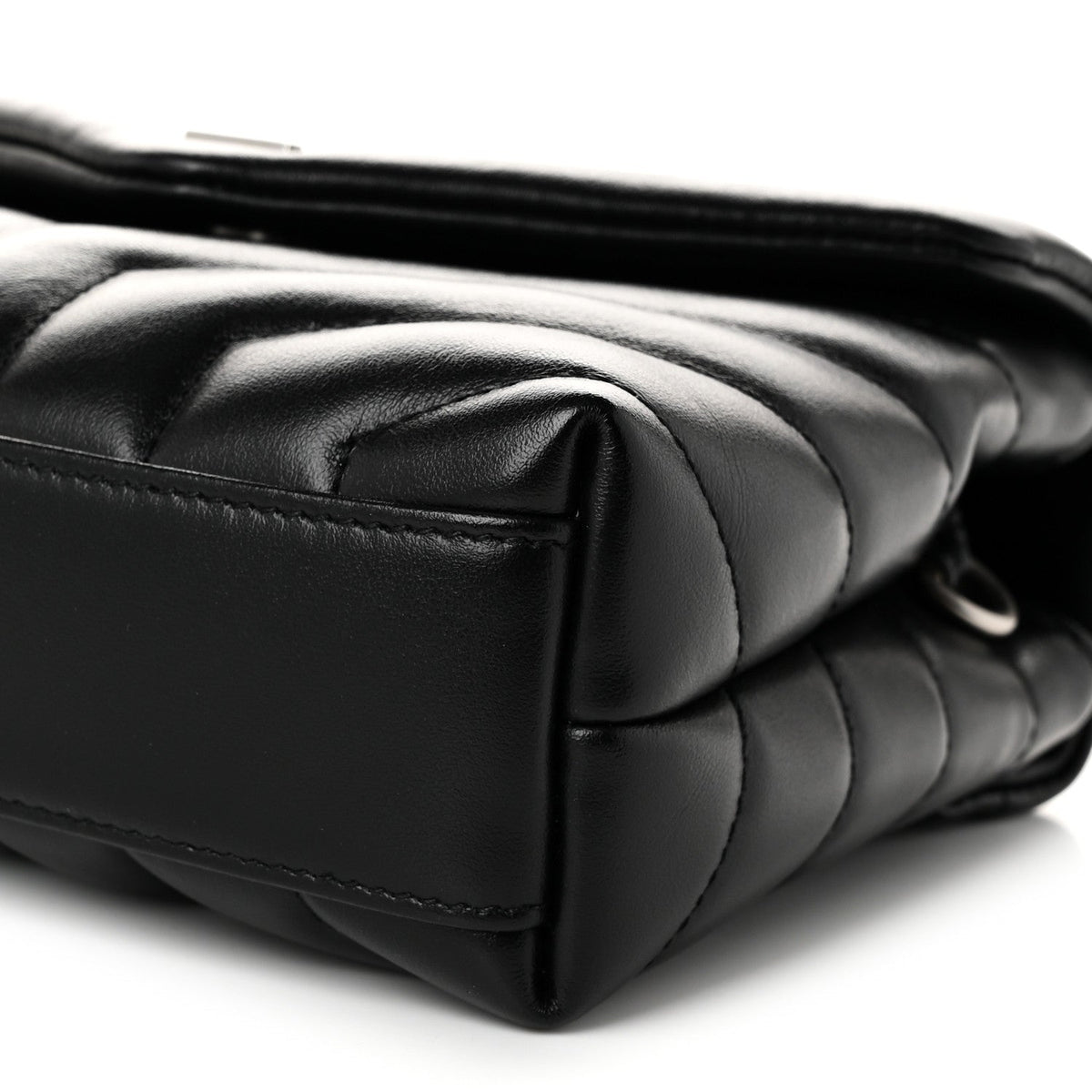 Calfskin Y Quilted Monogram Toy Loulou Crossbody Bag Black