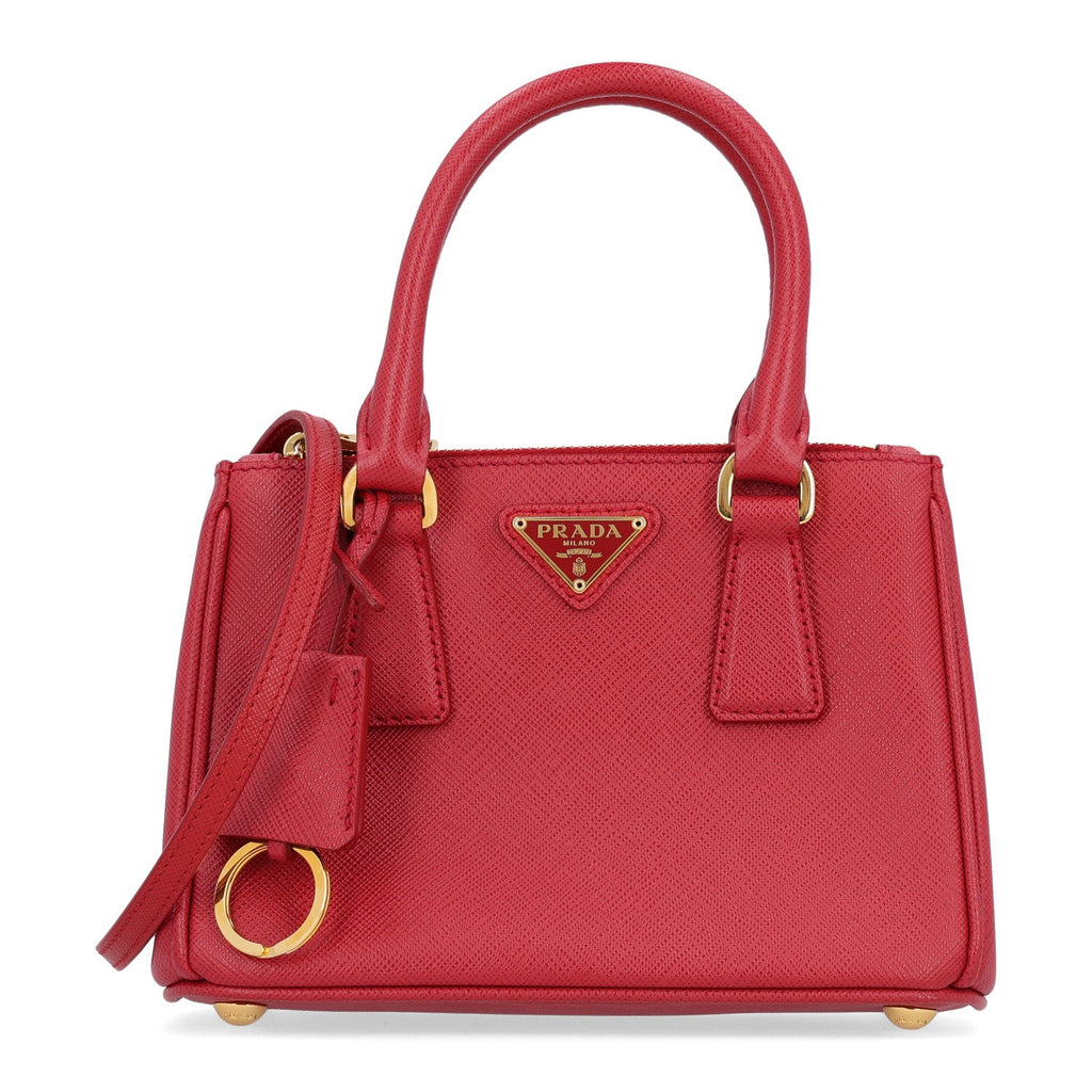 Saffiano Micro Galleria Double Zip Tote Fuoco