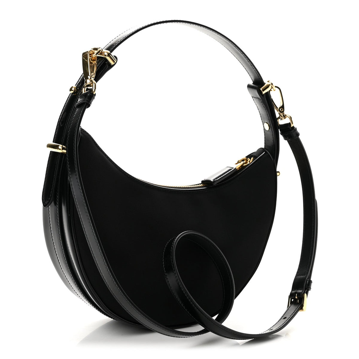 Re-Nylon Spazzolato Arque Shoulder Bag Black