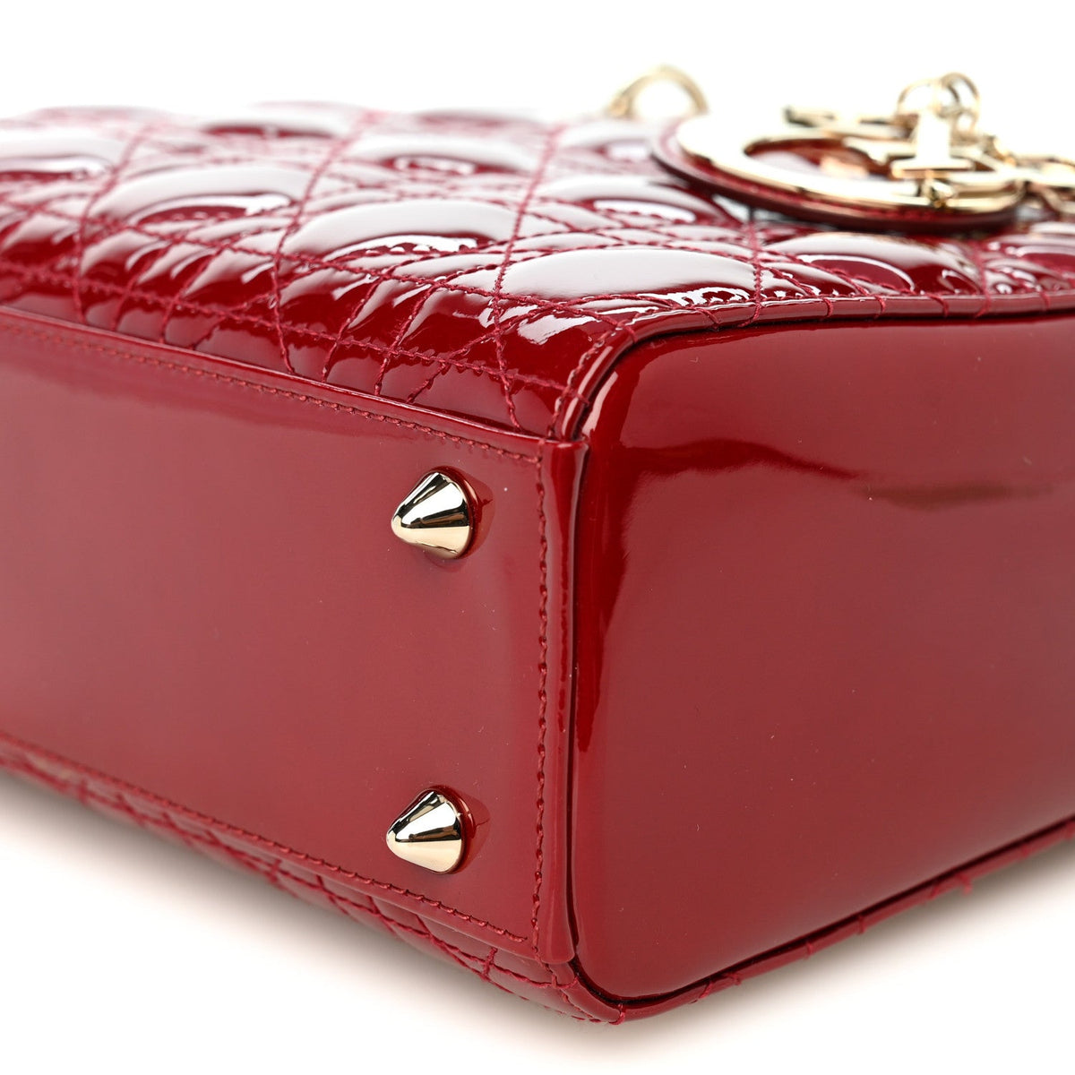Patent Cannage Small My ABCDior Lady Dior Cherry Red