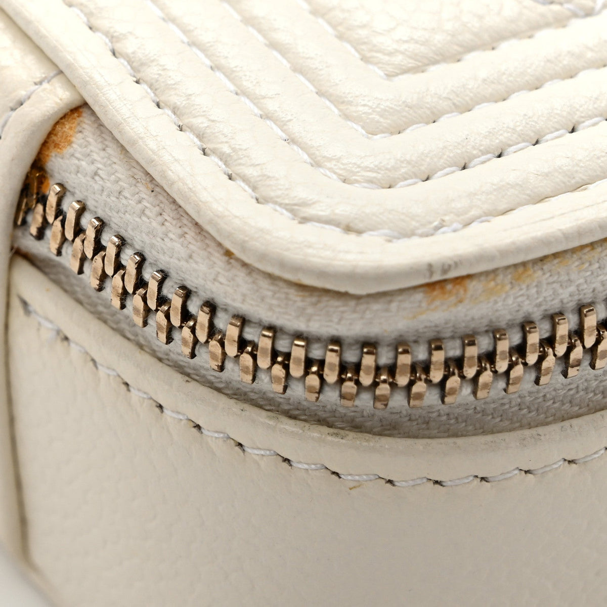 Caviar Quilted Mini Boy Clutch With Chain White