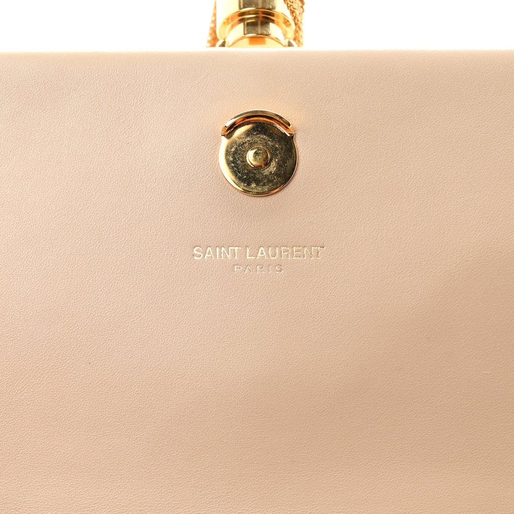 Smooth Calfskin Classic Monogram Kate Tassel Chain Wallet Nude Powder