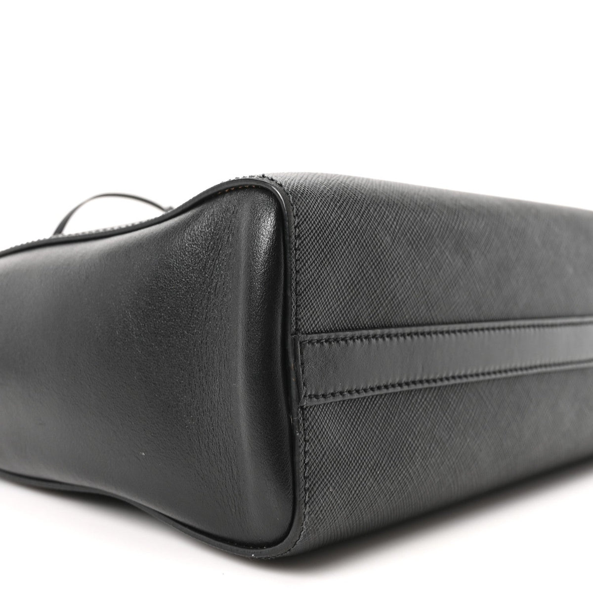 Saffiano Soft Calfskin Small Zippered Tote Black