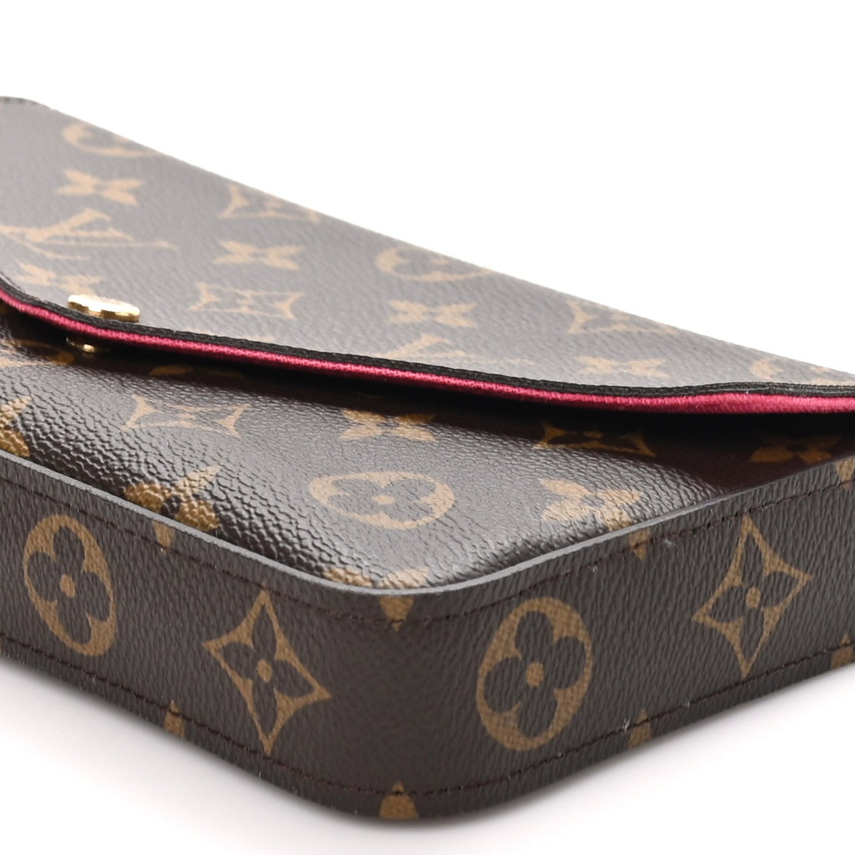 Monogram Pochette Felicie Chain Wallet Fuchsia