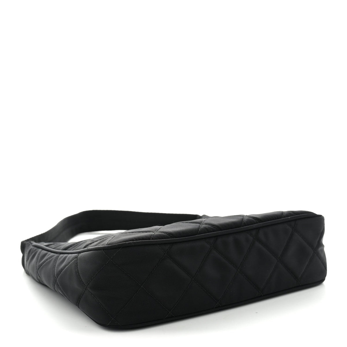 Tessuto Nylon Stitched Shoulder Bag Black