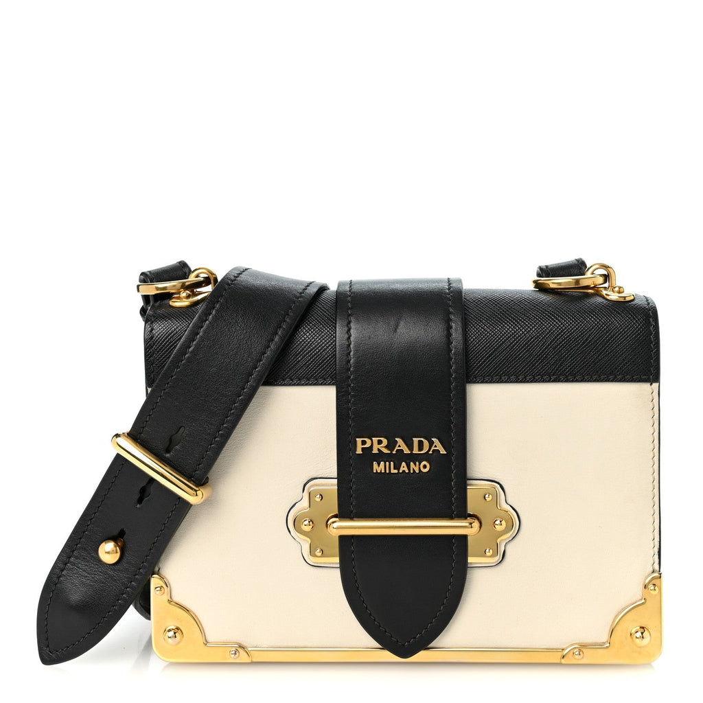 City Calf Saffiano Cahier Bag Talco Black