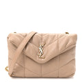 Lambskin Quilted Toy Loulou Puffer Monogram Chain Satchel Nude Powder