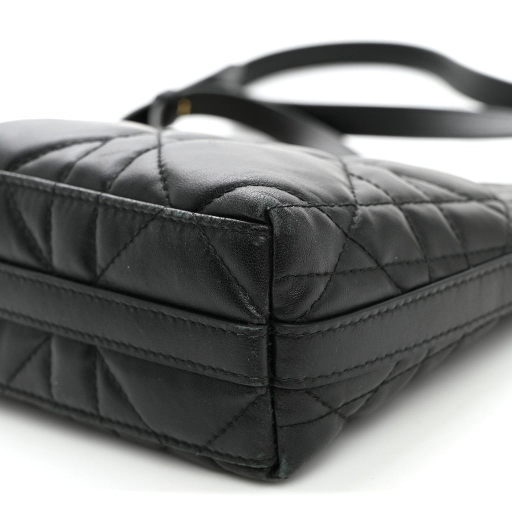 Calfskin Macrocannage Miss Caro Diorling Mini Bag with Chain Black