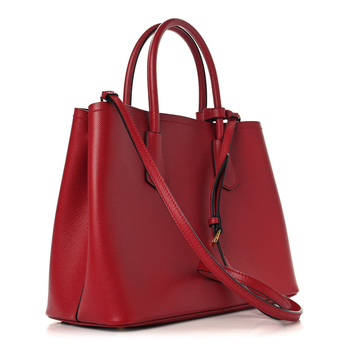 Cuir Medium Double Bag Fuoco Black