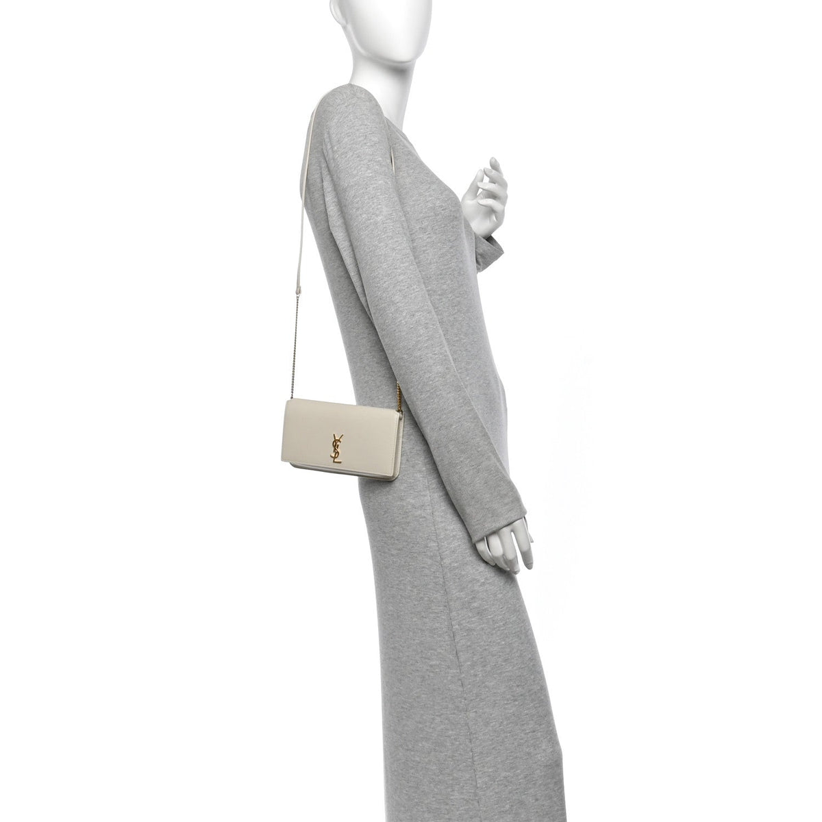 Smooth Calfskin Monogram Phone Holder Crossbody Crema Soft