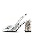 Spazzolato Triangle Logo Slingback 90mm Pumps 37 Argento