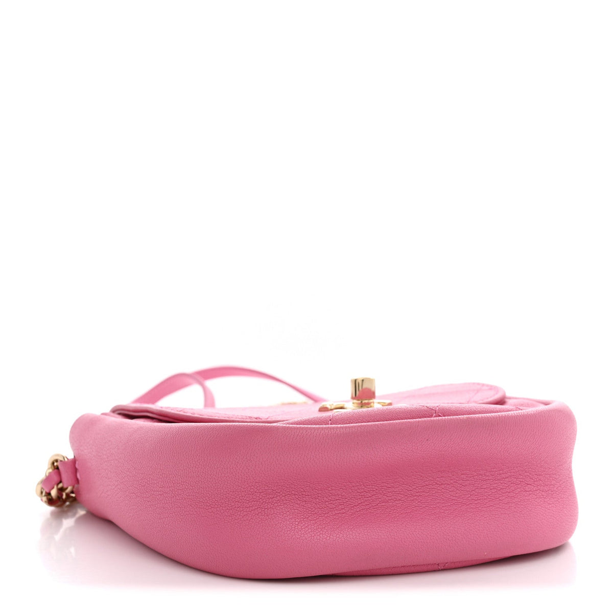 Goatskin Stitched Casual Trip Messenger Flap Pink