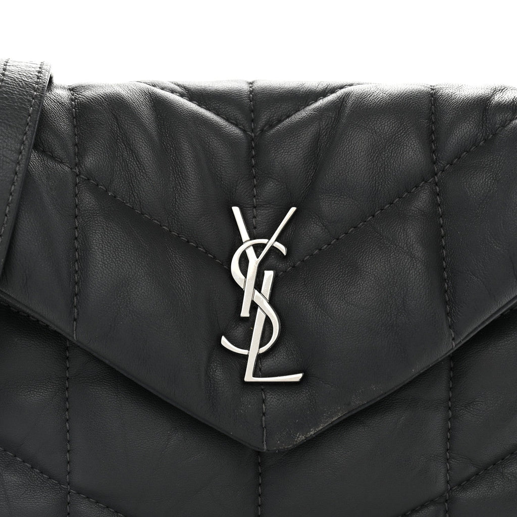 Lambskin Quilted Toy Loulou Puffer Monogram Chain Satchel Storm