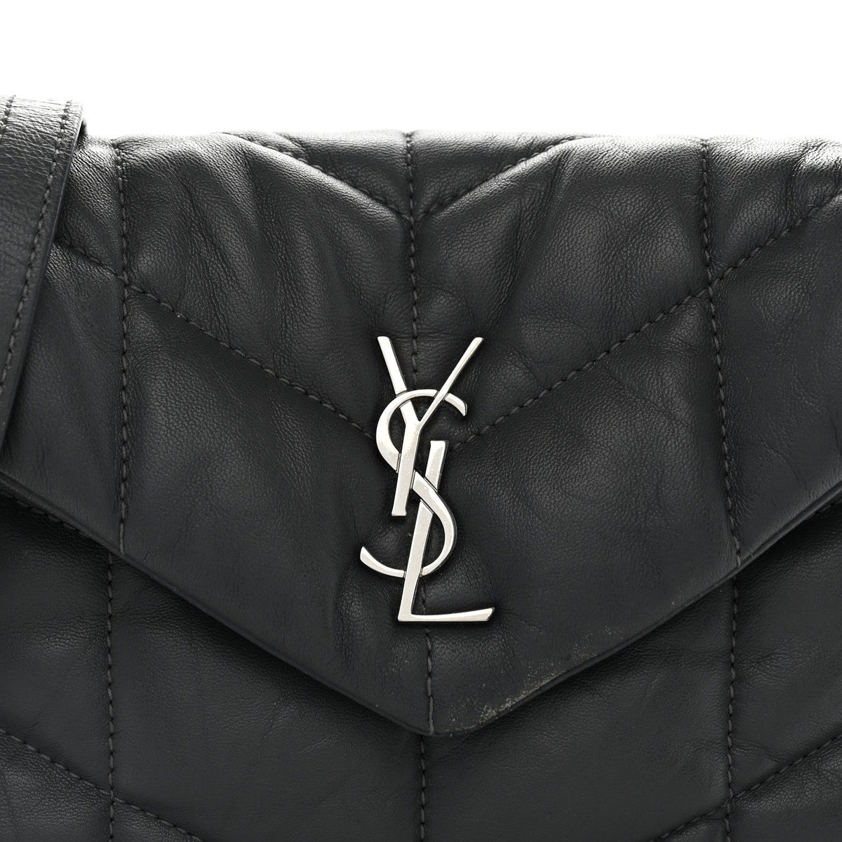 Lambskin Quilted Toy Loulou Puffer Monogram Chain Satchel Storm