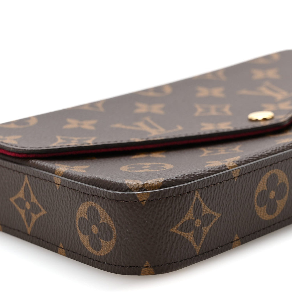 Monogram Pochette Felicie Chain Wallet Fuchsia