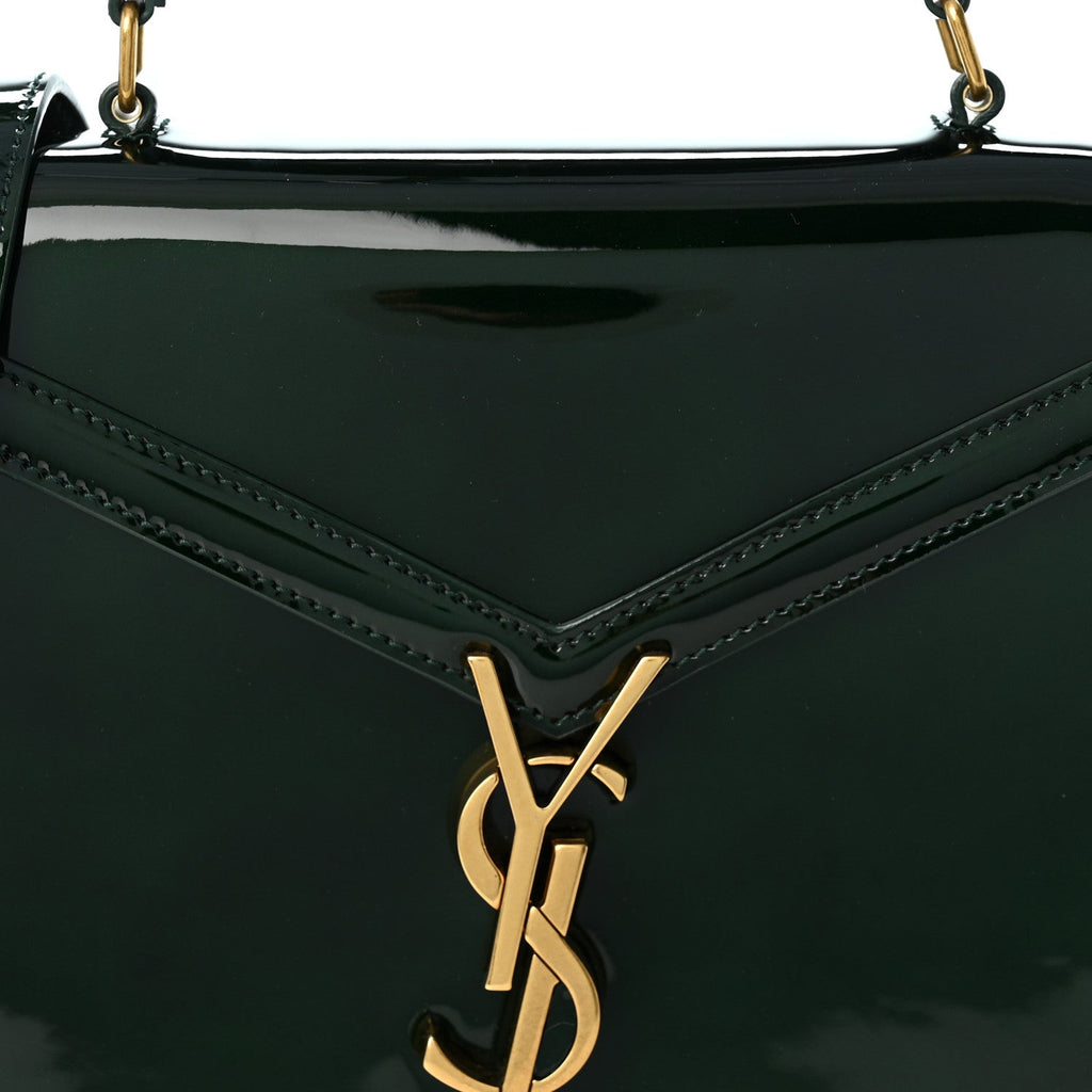 Patent Calfskin Mini Classic Monogram Cassandra Top Handle Green