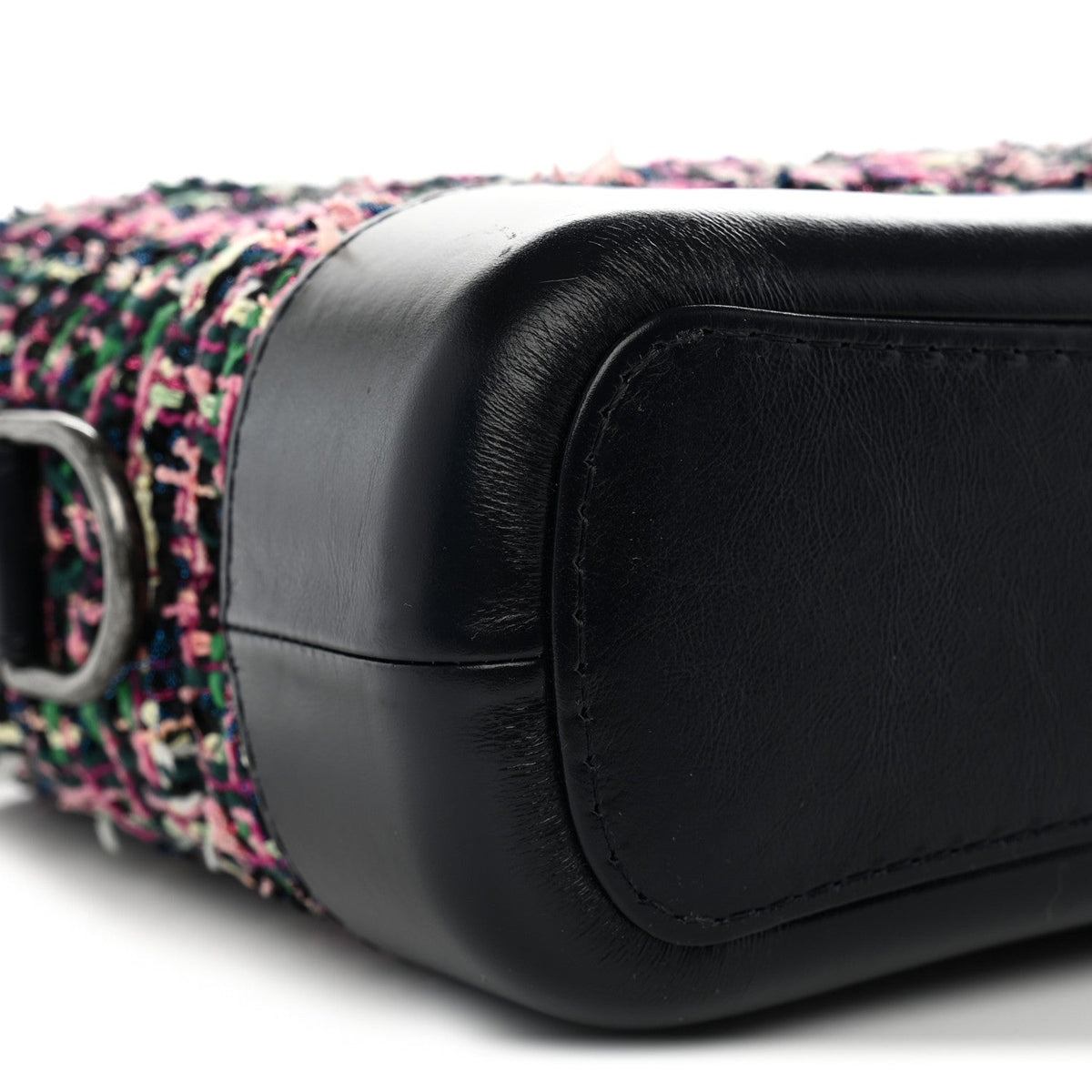 Tweed Calfskin Small Gabrielle Hobo Navy Blue Multicolor