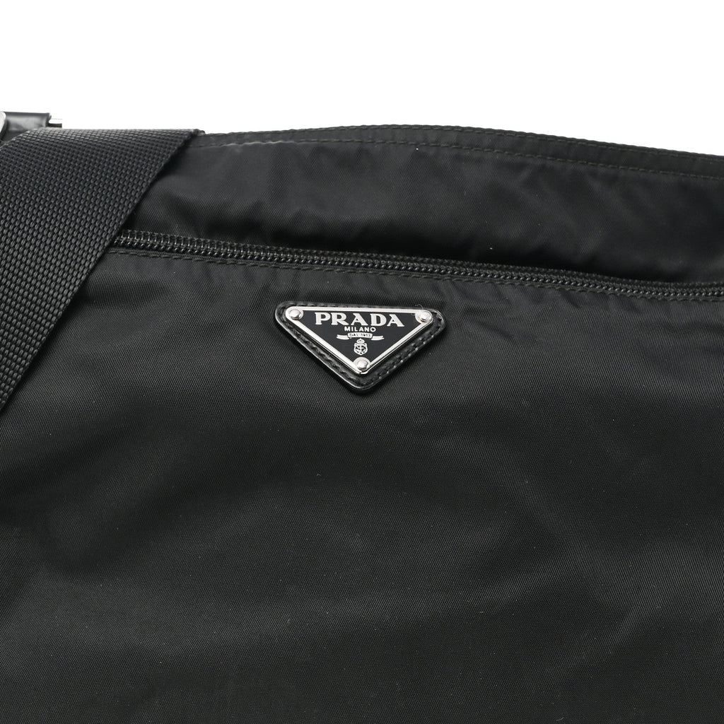 Nylon Vela Flat Messenger Bag Black