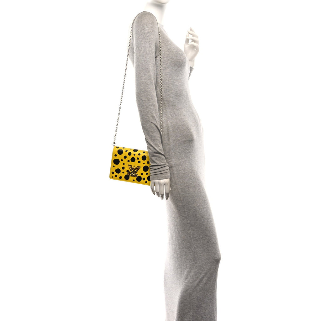 LV x YK Epi Infinity Dots Twist Belt Chain Wallet Yellow Black