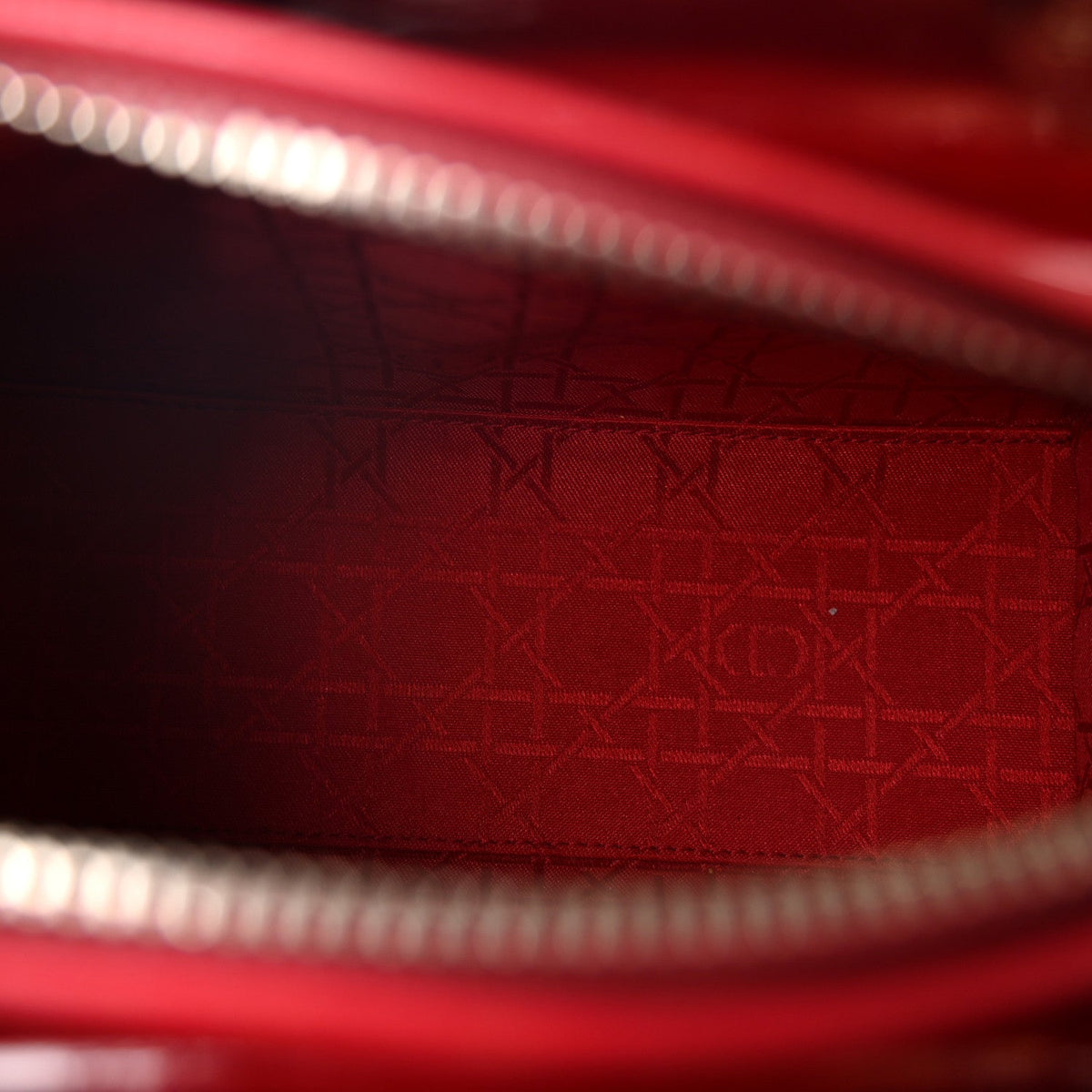 Patent Cannage Medium Lady Dior Red