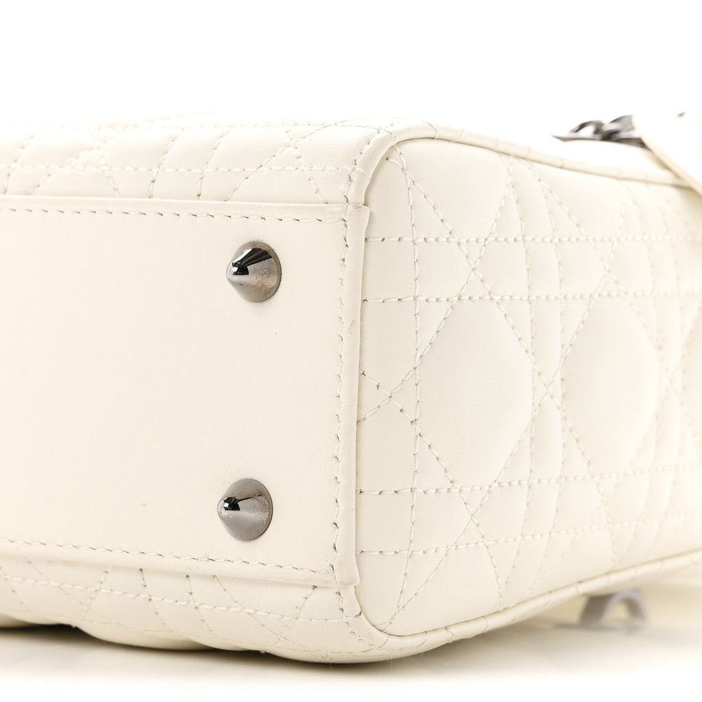 Lambskin Cannage Small My ABCDior Lady Dior White