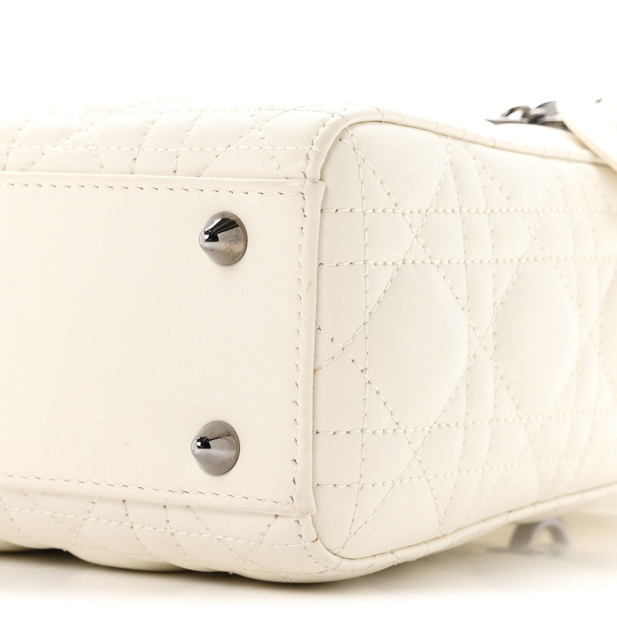Lambskin Cannage Small My ABCDior Lady Dior White