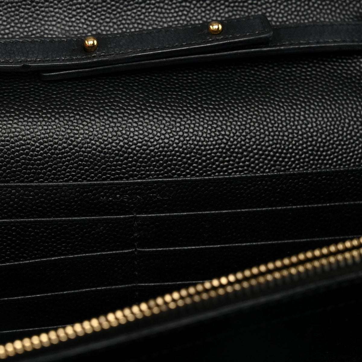 Grain De Poudre Matelasse Chevron Monogram Chain Wallet Black