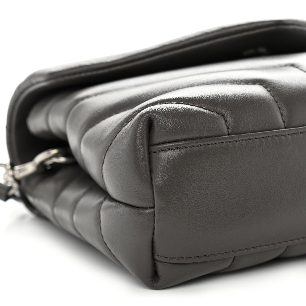 Calfskin Y Quilted Monogram Toy Loulou Crossbody Bag Grey Kaki