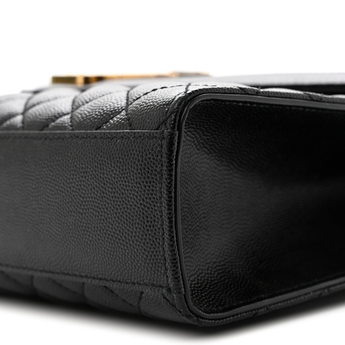 Grain De Poudre Textured Mixed Matelasse Large Triquilt Monogram Satchel Black
