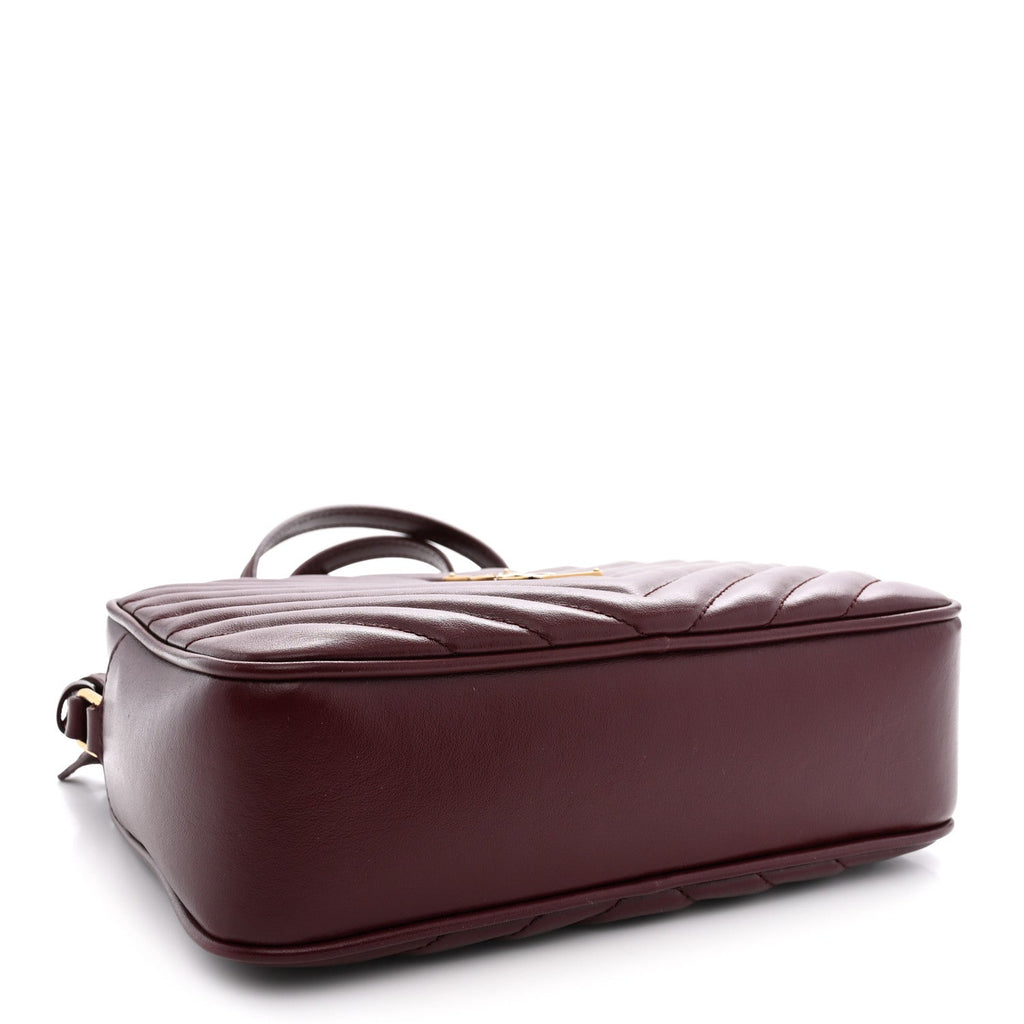 Calfskin Matelasse Monogram Lou Camera Bag Dark Legion Red