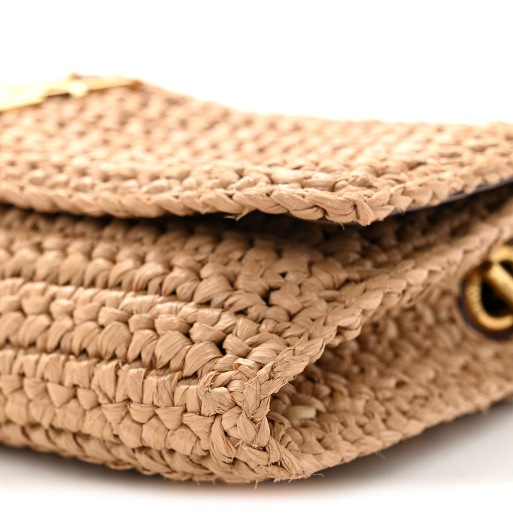 Raffia Monogram Tassel Kate 99 Dark Nude