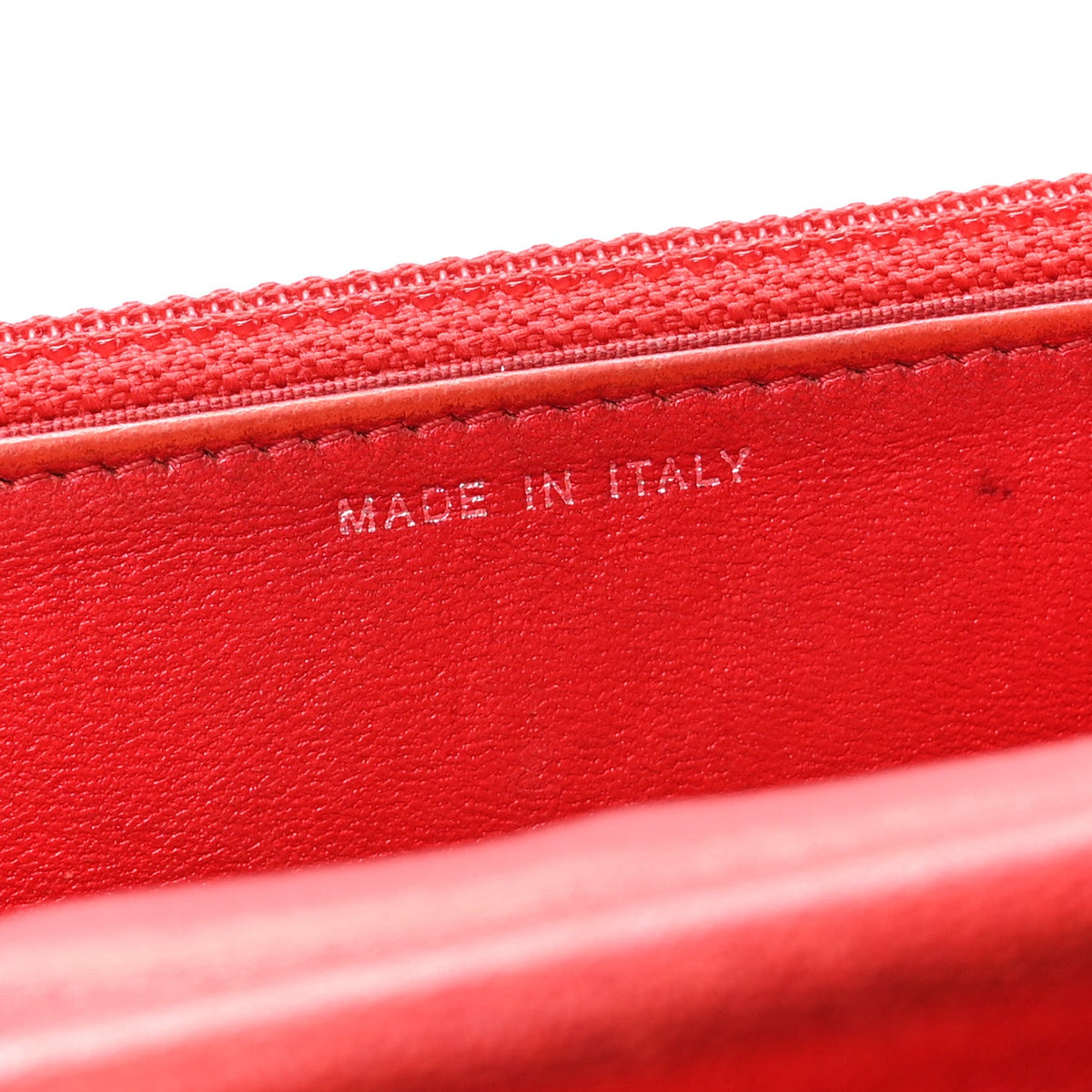 Metallic Patent Calfskin Quilted Boy Wallet On Chain WOC Red