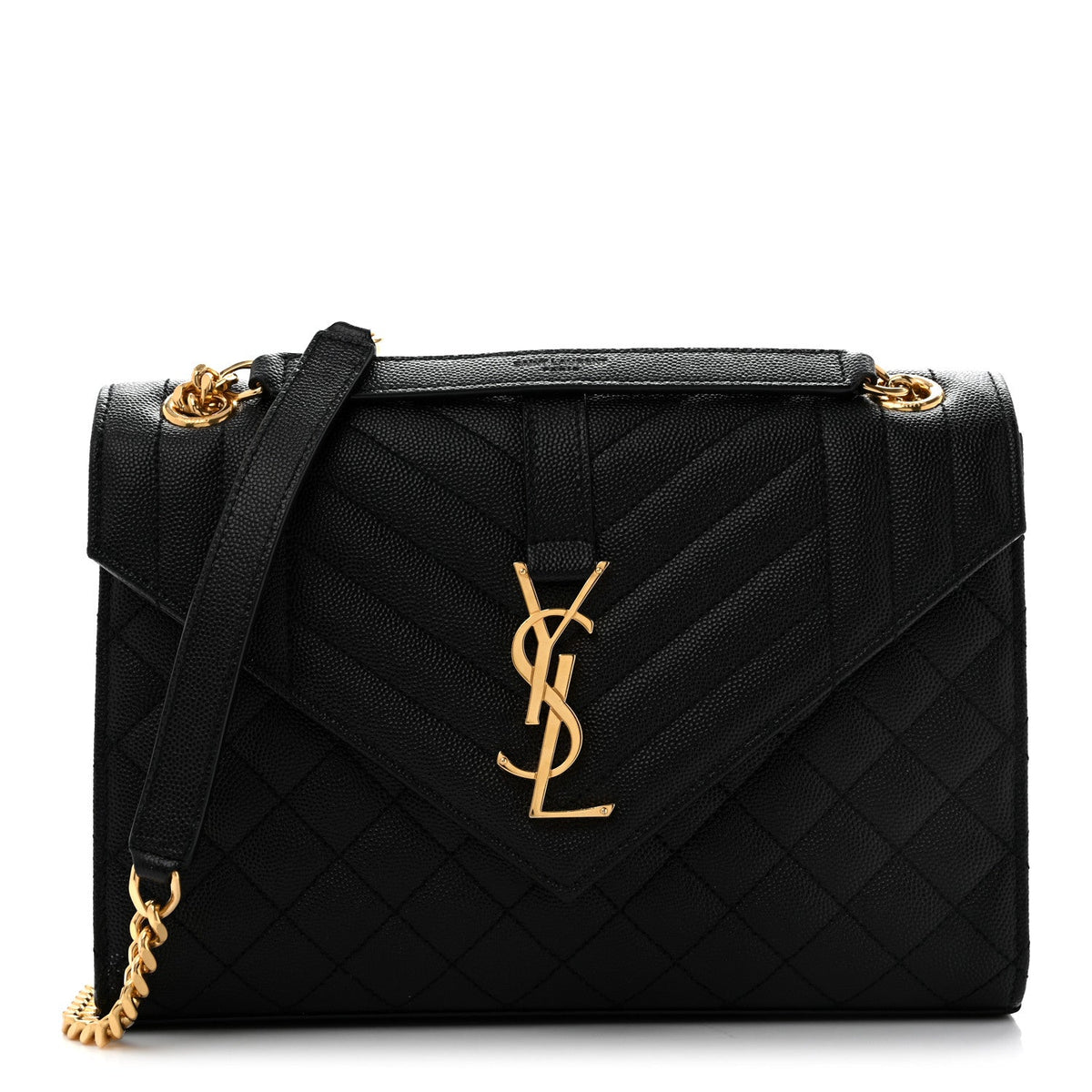 Grain De Poudre Textured Mixed Matelasse Triquilt Medium Monogram Satchel Black