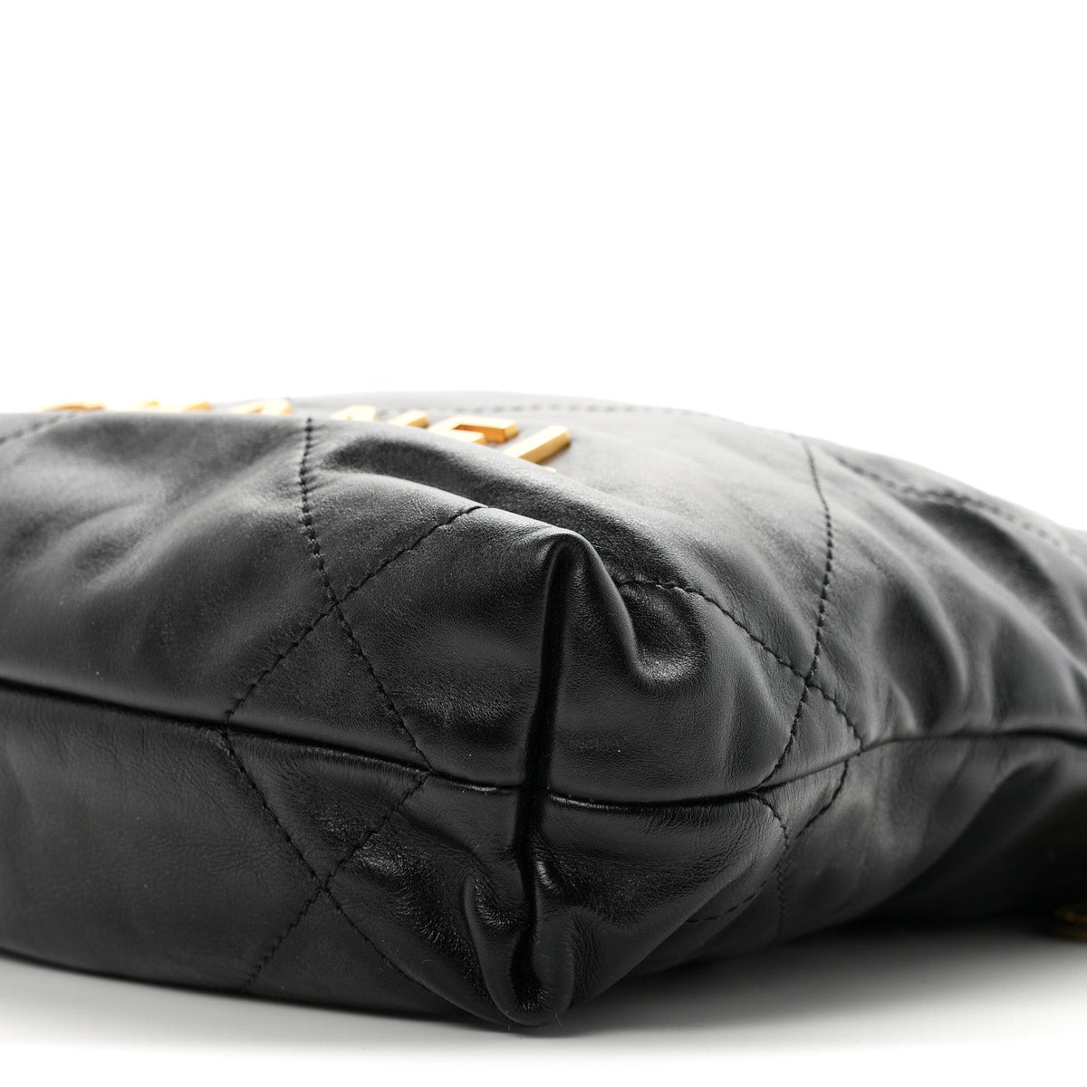 Shiny Calfskin Quilted Mini Chanel 22 Black