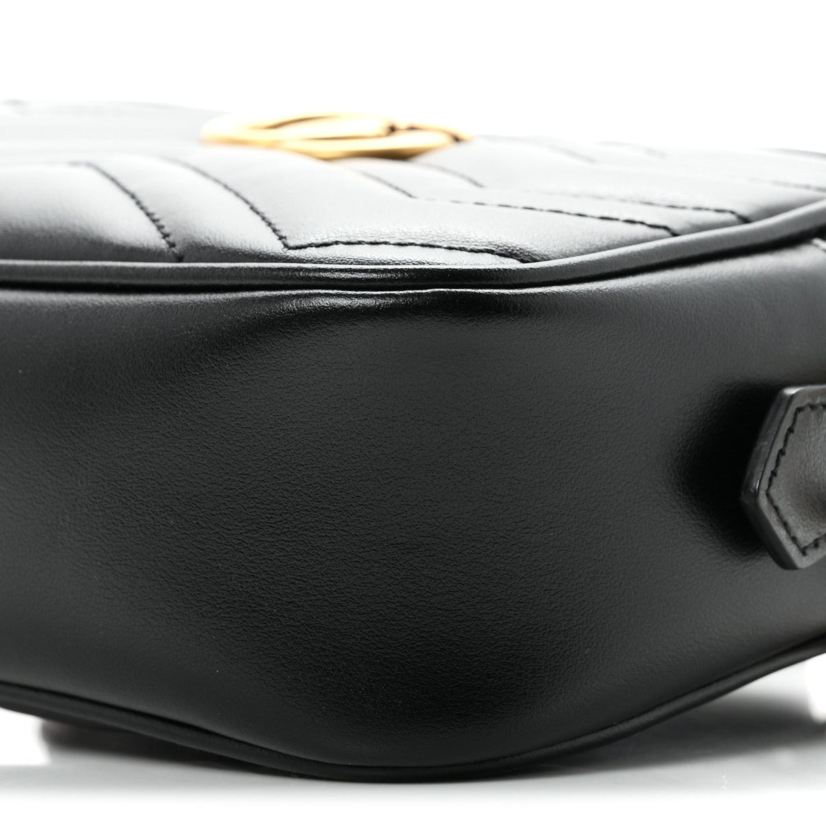 Calfskin Matelasse Mini GG Marmont Chain Shoulder Bag Black