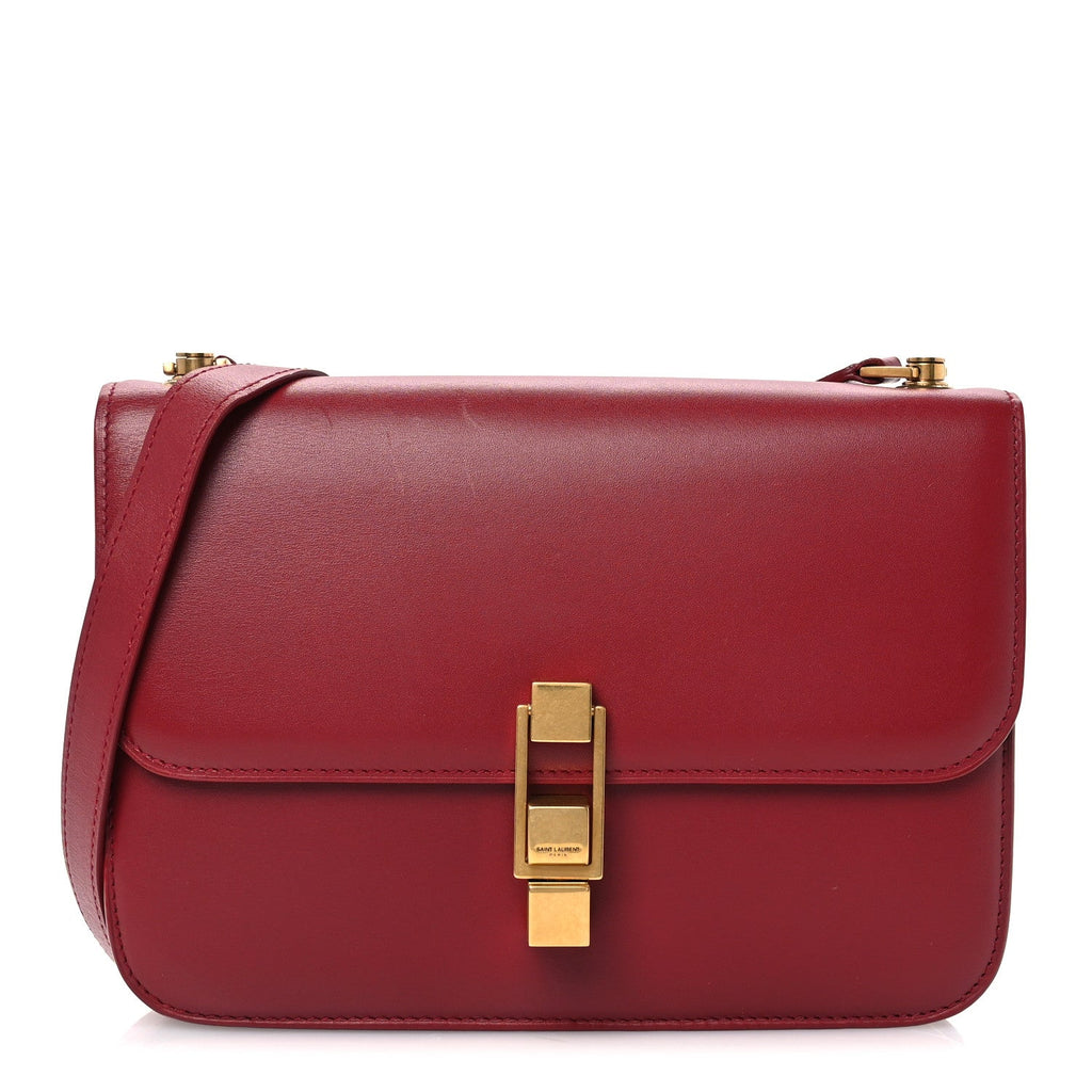 Box Calfskin Le Carre Satchel Opyum Red