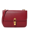 Box Calfskin Le Carre Satchel Opyum Red
