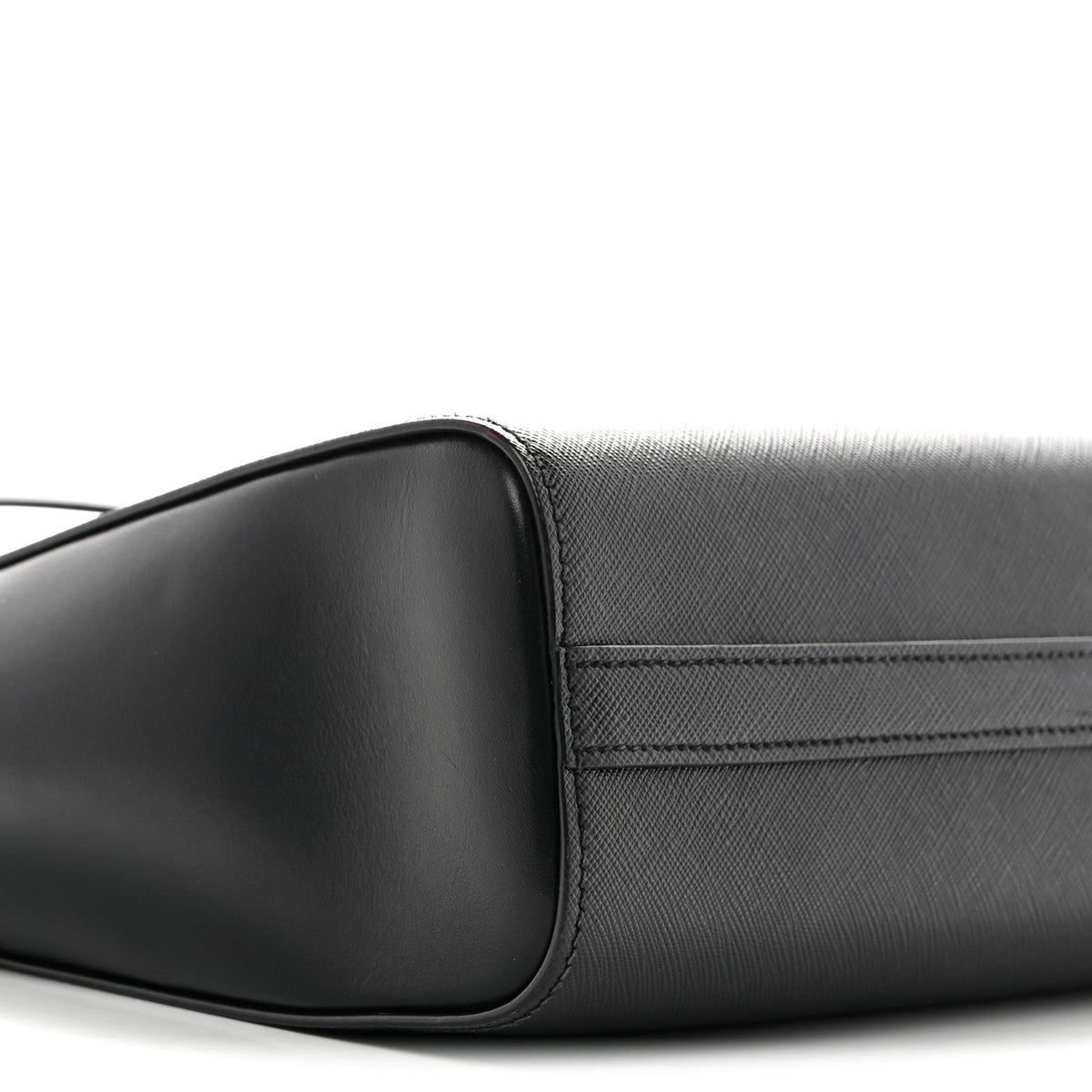 Saffiano Soft Calfskin Small Zippered Tote Black
