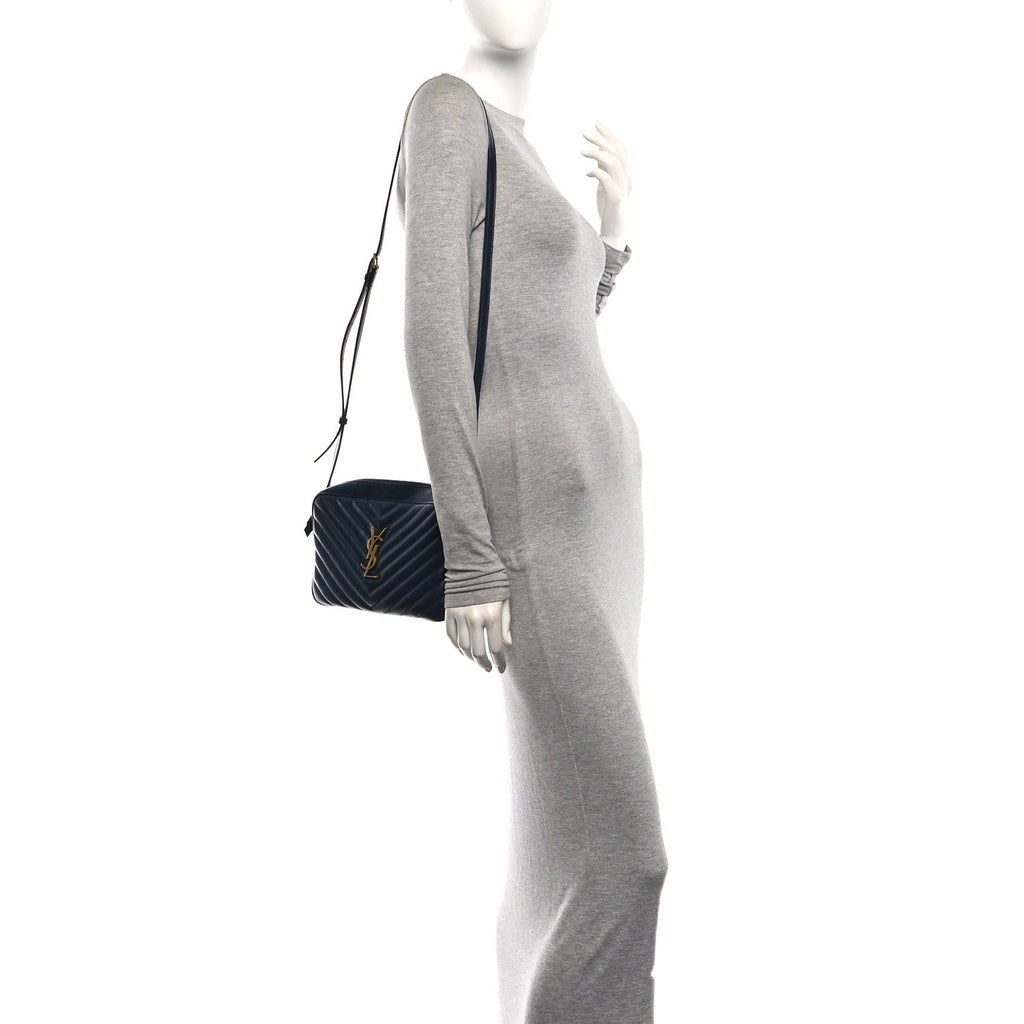 Calfskin Matelasse Monogram Lou Camera Bag Deep Marine