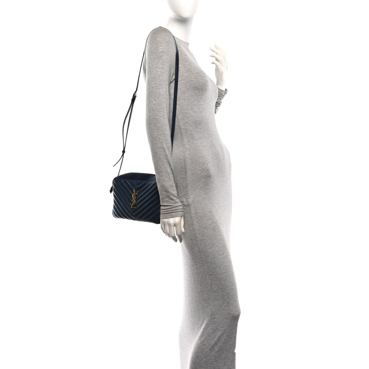 Calfskin Matelasse Monogram Lou Camera Bag Deep Marine