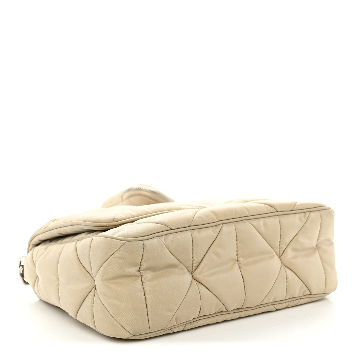 Re-Nylon Quilted Padded Flap Shoulder Bag Deserto