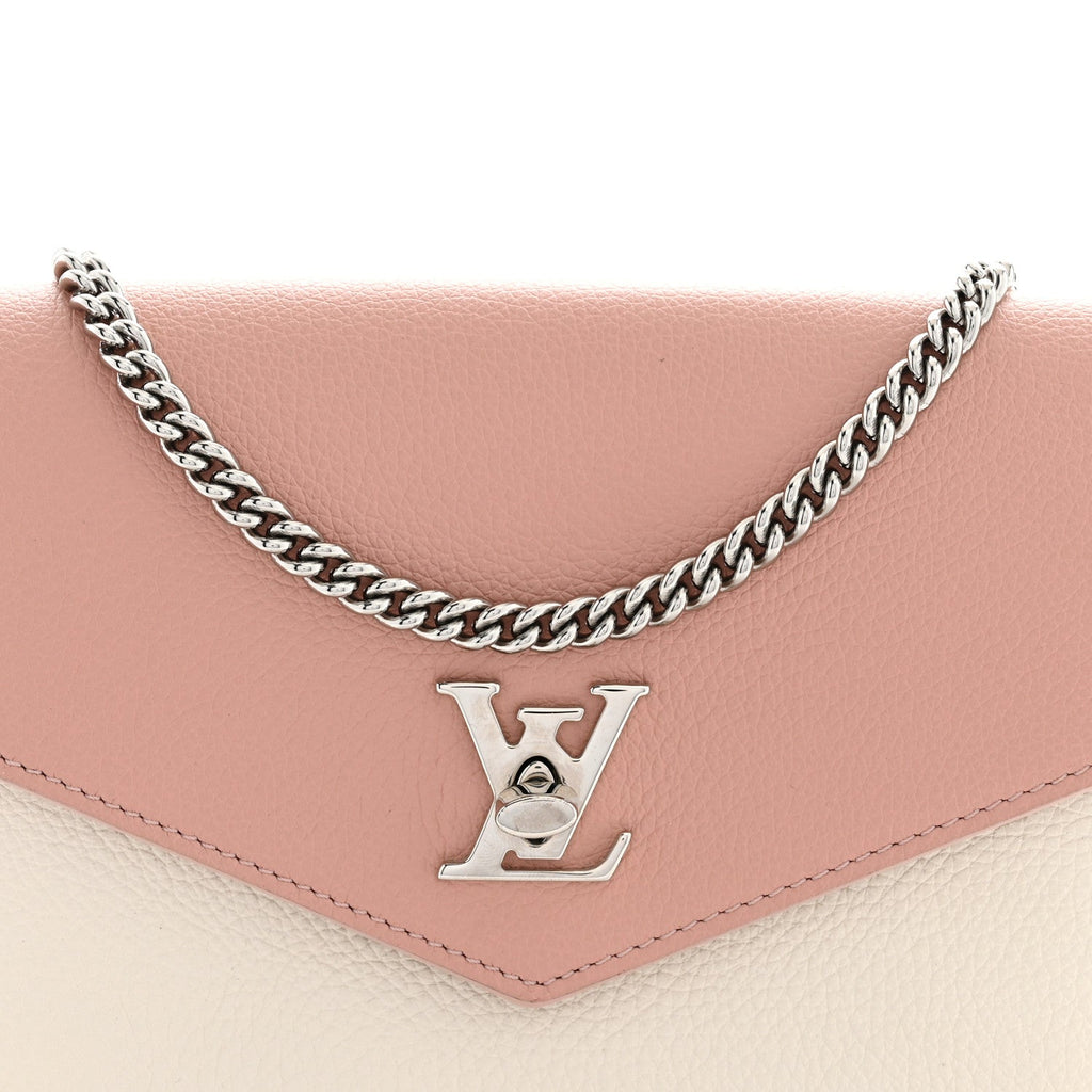 Calfskin Mylockme Chain Pochette Rose Ballet White