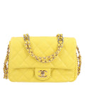 Caviar Quilted Mini CC You Flap Yellow