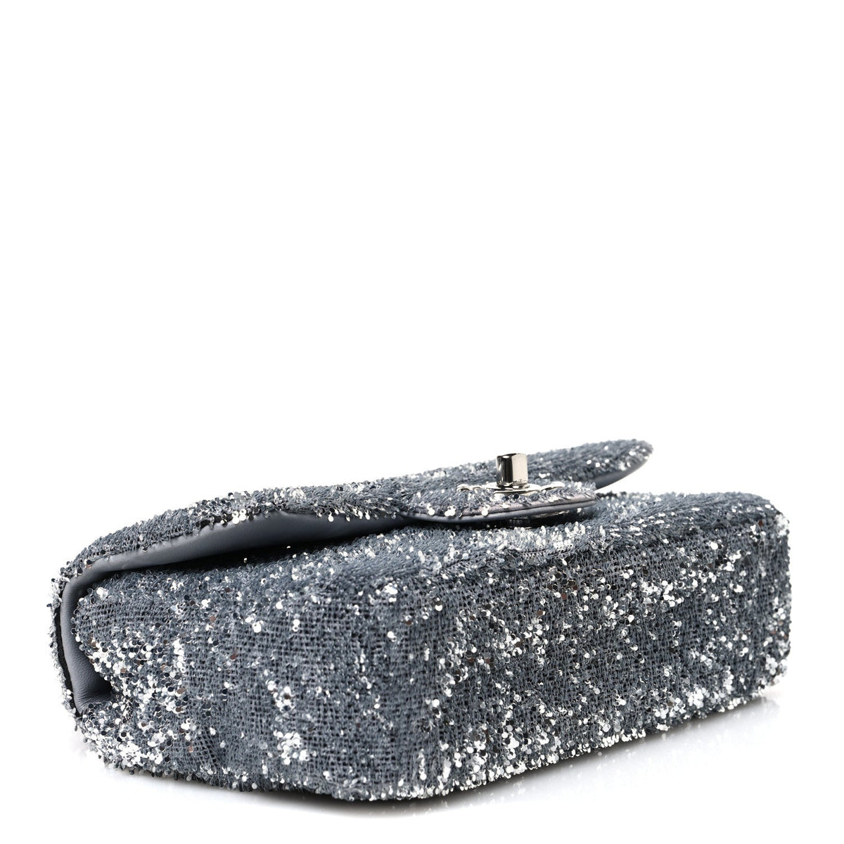 Sequin Mini Rectangular Flap Silver