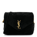 Suede Y Quilted Monogram Toy Loulou Crossbody Bag Black
