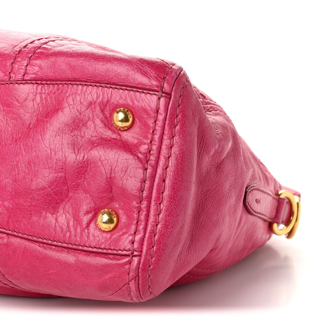 Vitello Shine Zip Tote Pink