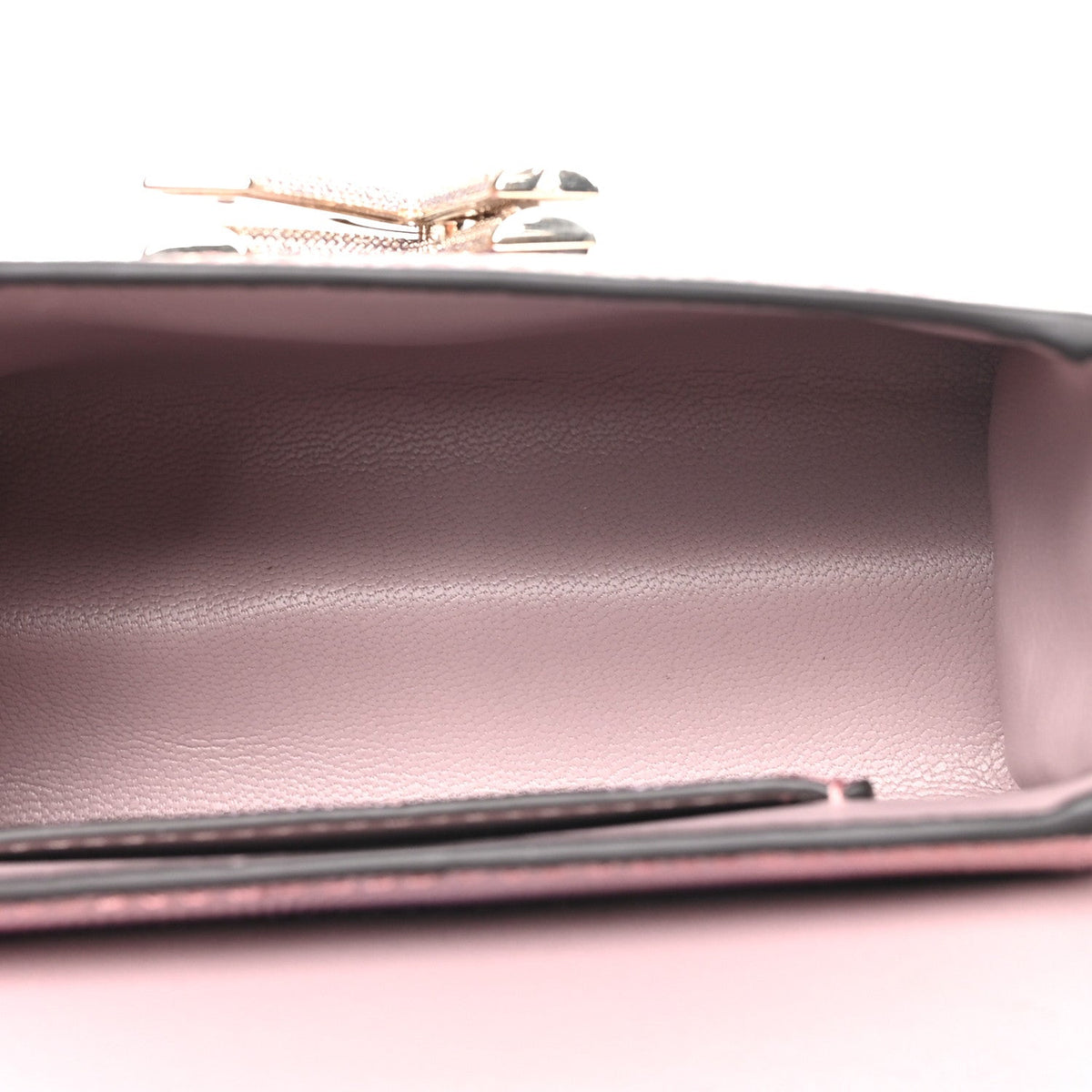 Iridescent Lizard Mini Swarovski Twist Shoulder Bag Pink
